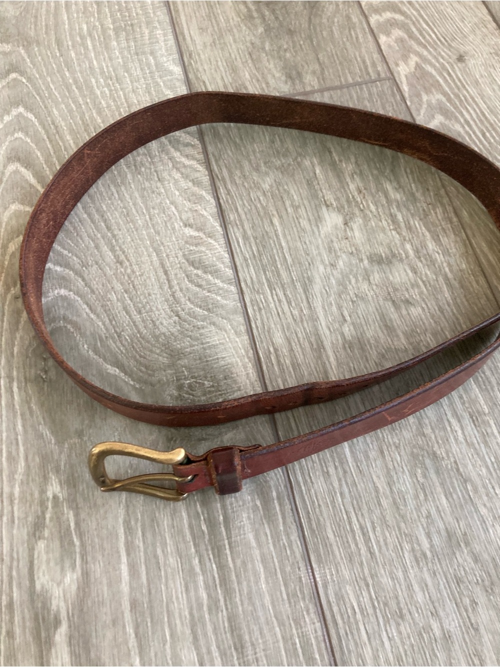 Eddie Bauer Genuine Leather Belt with Brass-Tone Buckle